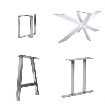 China Minimalist Europe Style Smooth Stainless Steel U Shape Chrome Steel Table Legs for sale