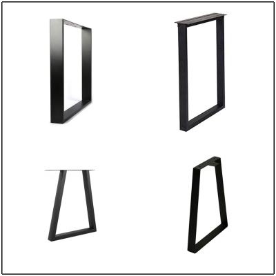 China Modern Steel OEM Matt Black Metal Type Trapezoid Table Legs for sale