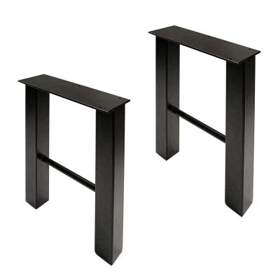 China Fat Industrial Black Coffee Table Legs Tappered Metal Boxed Steel Table Legs for sale