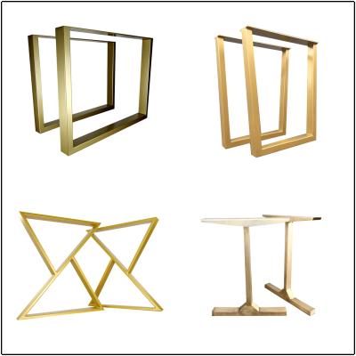 China Oem Table Legs Modern Gold Plated Metal Terrazo Round Coffee Dining Table Frame Base for sale