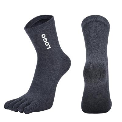 China QUICK DRY Custom Bamboo Fiber Men's Business Five-Toe Casual Crew Socks for sale