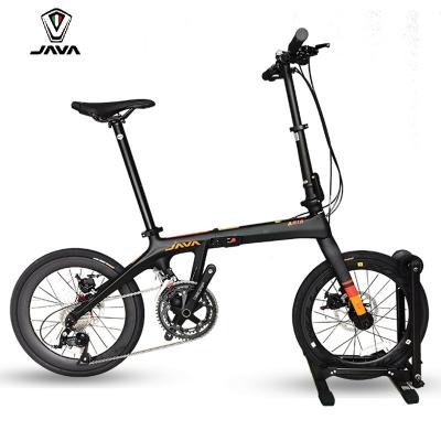 China Carbon Fiber JAVA ARIA 20 INCH 18 Speed ​​Carbon Folding Bikes For Adult Bicycle 700C Carbon Fiber Folded Bike for sale