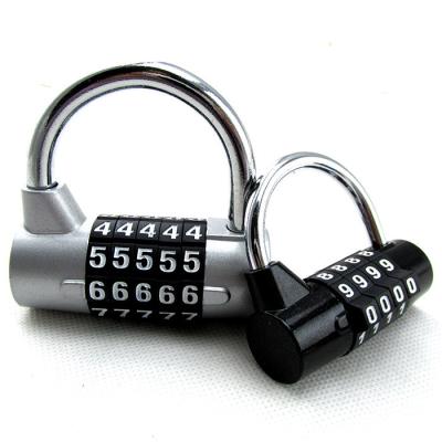 China Longer Bicycle Steel U-type Lock Combination 5-Alphabet Steel Padlock Cabinet Door Body Security Password Zinc Alloy Lock for sale