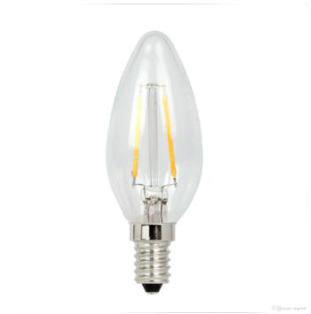 China Hot Selling High Quality Retro Hotel Filament C35 2W LED Light Bulb Glass Clear Bulb for sale