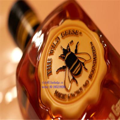 China 3D Metal Bee Embossed Wax Seal Stamp Sticker Silicone Wine Package Label Vodka Bottle Rubber Sticker for sale