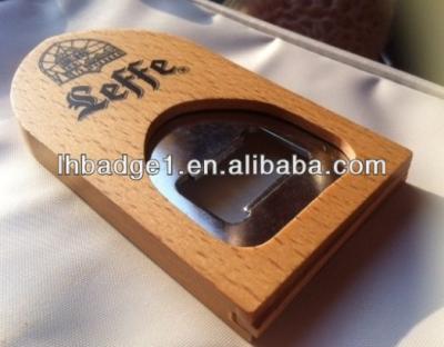 China Metal Leffe Brand Wooden Bottle Opener , Customize Wood Opener for sale