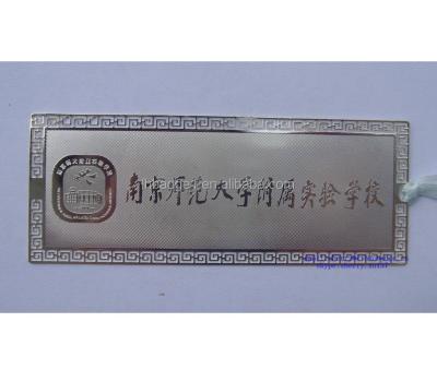 China China silver metal bookmark, souvenir book tag, promotional laser bookmark for sale