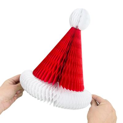 China Fashionable Christmas Paper Honeycomb Snowman Honeycomb Pendant Hanging Paper Ball for Christmas Tree Home Decor for sale