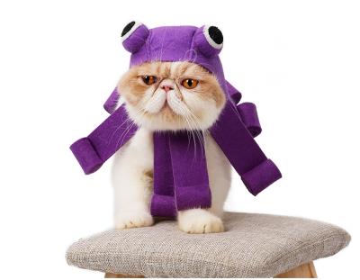 China New Design Fashionable Hot Sale Personality Halloween Octopus Cats Purple Cute Dogs Pets Large Size Headwear for sale