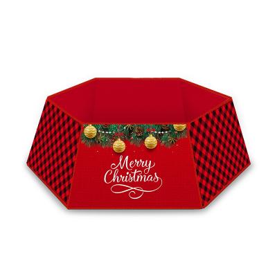 China New Design Christmas Tree Foot Box Christmas Tree Skirt Fashionable Nonwoven Christmas Decoration for sale