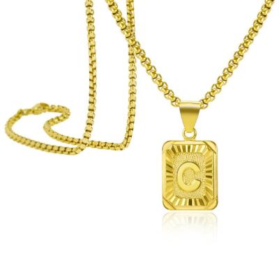 China Shiny Hiphop Necklace Jewelry Girls 18k Gold Plated Crystal English Letter C Initial Pendant Necklace for sale