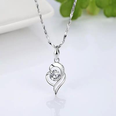 China High Quality Jay Luxury 925 Sterling Silver 1 ct CZ Diamond Heart Shape Jewelry Necklace Pendant For Gift for sale