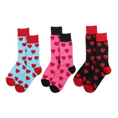 China Health care institute happy socks unisex sport socks cotton sock hearts logo valentine's gift novelty custom socks for sale