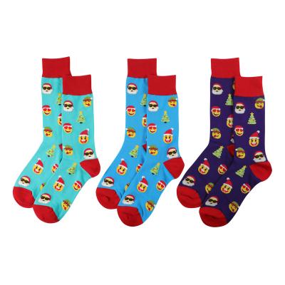 China Breathable Christmas Socks Emoji Stocking Socks Custom Made Christmas Gifts Unisex Novelty Gifts for sale