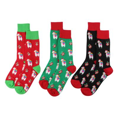 China Breathable Christmas Llama Socks Christmas Stocking Unisex Novelty Gifts Christmas Gifts Custom Socks for sale