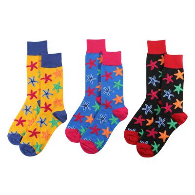 China Breathable starfish sock socks custom made novelty valentine's day gift logo socks unisex sports cotton socks for sale