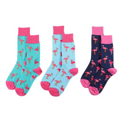 China Custom Novelty Flamingo Logo Valentine's Day Gift Novelty Socks Cotton Breathable Unisex Sports Socks for sale