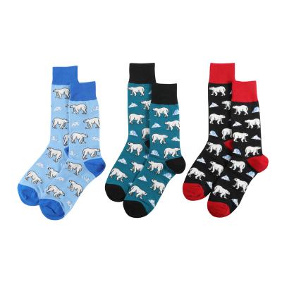 China Custom Novelty Socks Polar Bear Logo Valentine's Day Gift Cotton Socks Breathable Unisex Sports Socks for sale