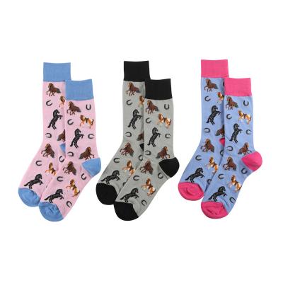 China Custom Novelty Horses Logo Valentine's Day Gift Novelty Socks Breathable Unisex Sports Socks Cotton Socks for sale