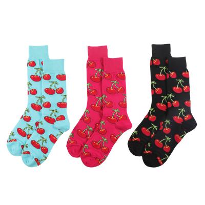 China Breathable Cherry Socks Custom Socks Custom Logo Wholesale Unisex Socks for sale