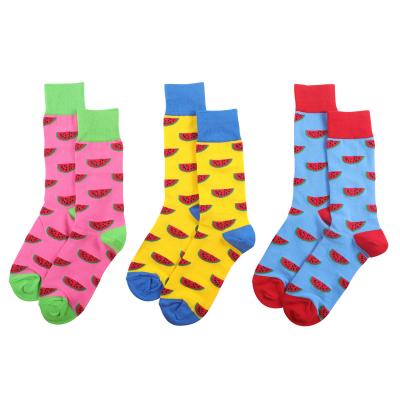 China Breathable Watermelon Fruit Sock Cotton Sock Wholesale Unisex Sports Socks Custom Logo for sale