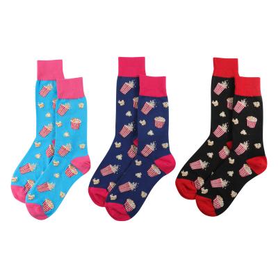 China Custom Novelty Popcorn Logo Valentine's Day Gift Novelty Socks Cotton Socks Breathable Unisex Sports Socks for sale