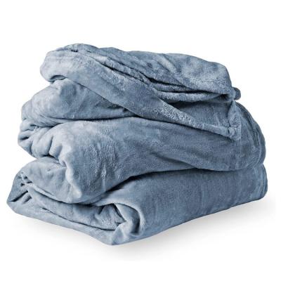 China Anti-pilling Flannel Fleece Blankets Blue Baby Throw Coronet Custom All Colors Knitted Super Soft Solid 100% Polyester Microfiber Plush Warm for sale