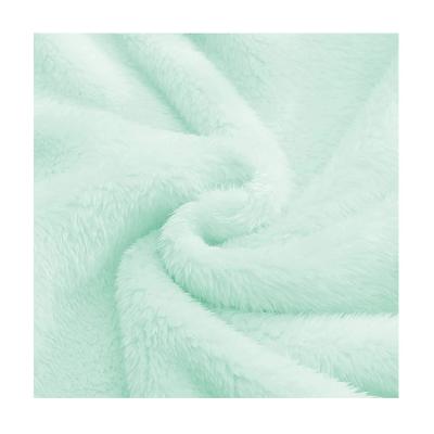 China Anti Pill All Colors Plain Sherpa Fleece Fabric Custom Mint Green Arctic Velvet Knitted Dyed Plush 100%Polyester Soft Solid For Slippers for sale