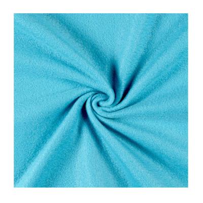 China Turquoise Running Solid Super Soft Warm Plush Anti Pill Knitted Polyester Fleece Fabric Lot Microfiber Fleece Fabric High Quality for sale