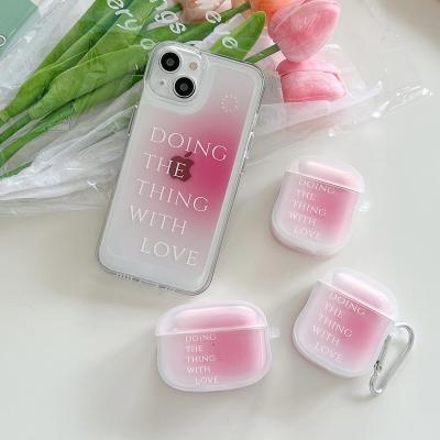 China For AirPods Pro Custom 3D Silicone Protect Case Pink Love Mirror English Alphabet For Apple Air3 AP2 AP3 Airpods 2 3 Pro Case for sale