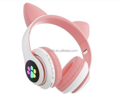 China Wireless Headphones LED Cat Ears Headset Gaming Noise Canceling Stereo Wireless Headphones for sale