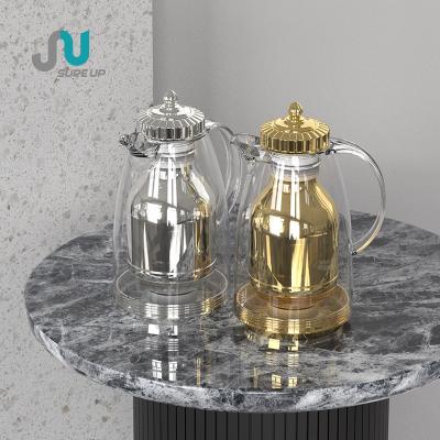 China WITH LID design transparent vacuum flask with gold lid luxury thermos vacuum flask for sale