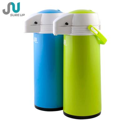 China 1.9L Sustainable Supermarket Model Metal Printed Thermos Cafare Thermos Air Beverage Dispenser Coffee Pumping Thermos for sale