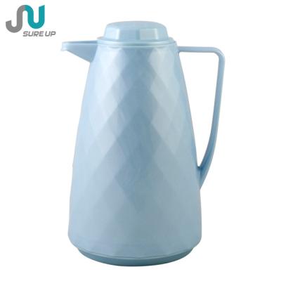 China Viable Popular Diamond Shape Coffee Pot Flask With Pink Liner Vacuum Glass Jug for sale