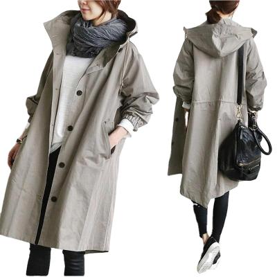 China Viable New Arrive Muliti-color Long Anorak Jacket Women's Jackets Hooded Coat Ditch Coat for sale