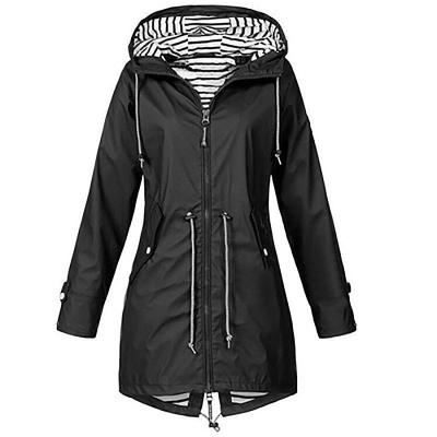 China Sustainable Loose Solid Zipper Hooded Casual Climbing Tops Coat Jackets Hiking Clothes Outerwear for sale