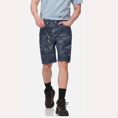 China Color Fade Proof Hot Sale Fashion Customized Logo Denim Shorts With Pockets Mens Jacquard Denim Abbreviations for sale