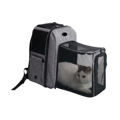 China Sustainable Durable Soft canvas shade Design Airline Approved Expandable Cat Dog Carrier Bag Pet Backpack for sale