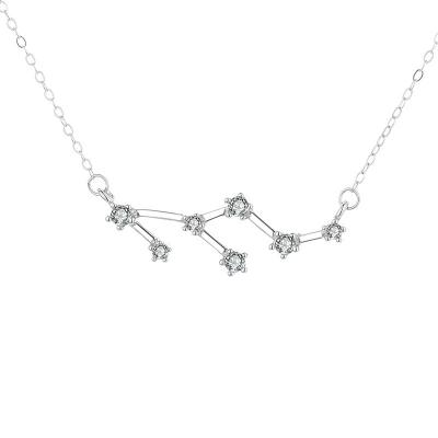 China Geometric Zircon Necklace S925 Sterling Silver Twelve Constellation Pendant High Quality Necklace Hot Selling Women for sale