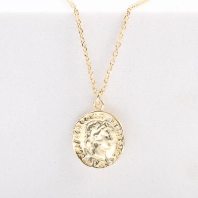 China New Fashion High Quality 925 Sterling Silver Gold Plated Necklace With A Pattern Jewelry Human Head Pendant Necklace for sale