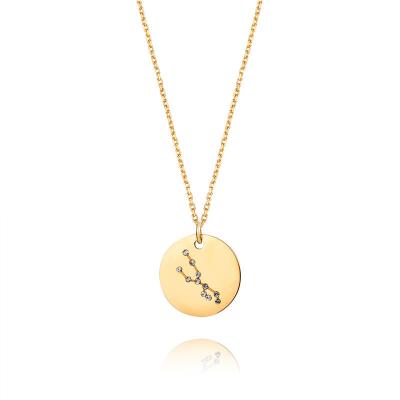 China High Quality New Twelve Constellation Pendant Necklace Fashion Simple Titanium Steel Pendant Necklace For Women for sale