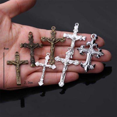 China Wholesale High Quality Religious Cross Shape Vintage Alloy Pendant Necklace For Necklace for sale