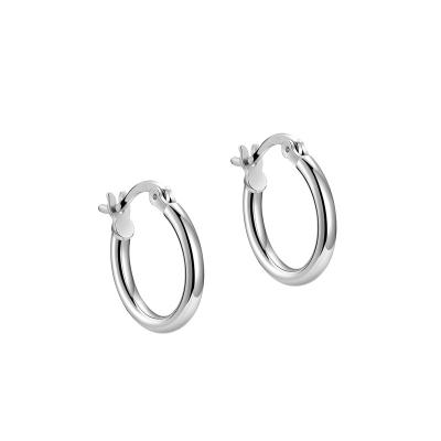 China Wholesale Environmentally Friendly Sterling Silver Tube Large Diameter Loop Earrings Shape Light Luxury Gold Plated Women's Earrings for sale