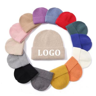 China COMMON Wholesale Winter Hats Plain Dyed Custom Embroidery Beanie Knit Hat Winter Custom for sale