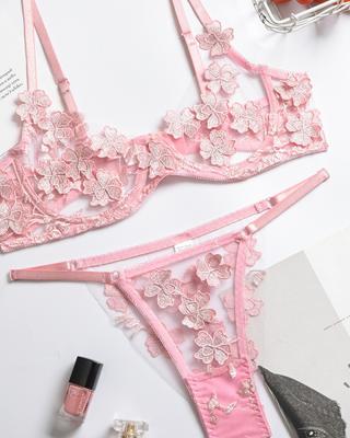 China custom ODM 90%Polyester/10%Spandex OEM bra and panty set custom made lingerie lace lingerie women custom for sale