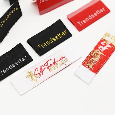 China Sustainable Clothing Labels Custom Neck Label Woven Garment Labels for sale