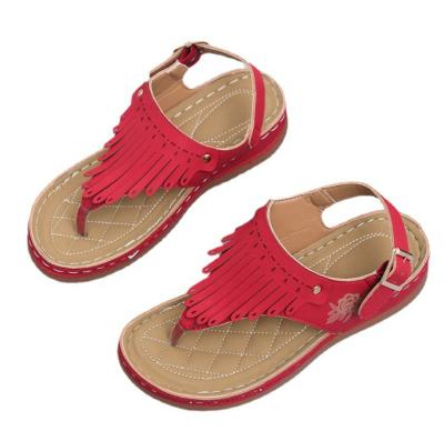 China Fashion trend 2022 new summer Amazon foreign trade sandals plus size Bohemian fishbone flat sandals for sale