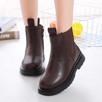 China Durable children's shoes autumn and winter 2021 new solid color casual middle and simple children's Marti big children's leather boots for sale