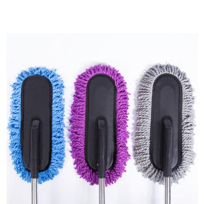 China Dirt Resistant Adjustable Wax Brush Long Handle Soft Car Cleaning Brush Microfiber Car Wash Brush for sale