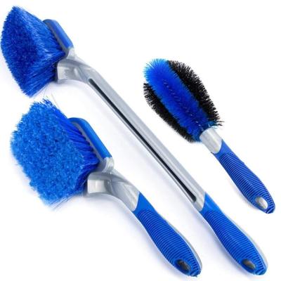 China Car Cleaning 3 Pieces Set ABS High Quality Car Wheel Brush Tire Brush Car Wash Brush for sale